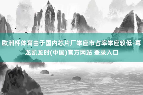 欧洲杯体育由于国内芯片厂举座市占率举座较低-尊龙凯龙时(中国)官方网站 登录入口