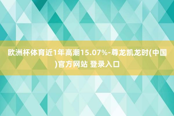 欧洲杯体育近1年高潮15.07%-尊龙凯龙时(中国)官方网站 登录入口