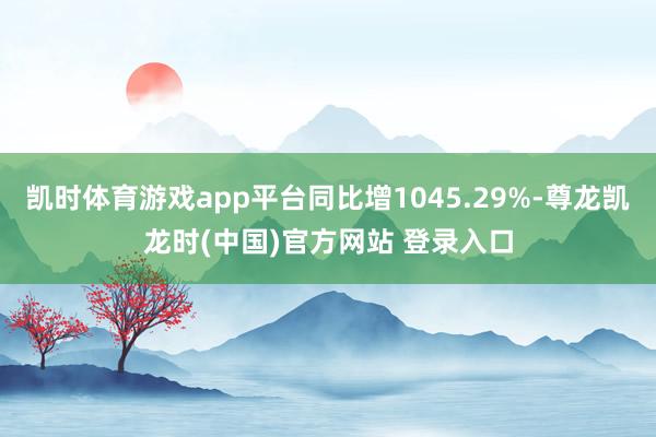 凯时体育游戏app平台同比增1045.29%-尊龙凯龙时(中国)官方网站 登录入口