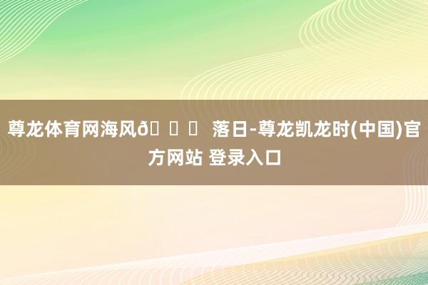 尊龙体育网海风🌊 落日-尊龙凯龙时(中国)官方网站 登录入口