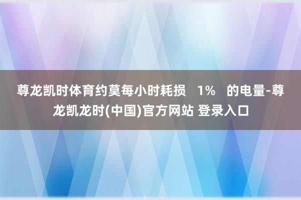 尊龙凯时体育约莫每小时耗损   1%   的电量-尊龙凯龙时(中国)官方网站 登录入口