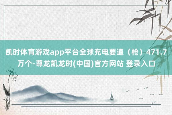 凯时体育游戏app平台全球充电要道（枪）471.7万个-尊龙凯龙时(中国)官方网站 登录入口