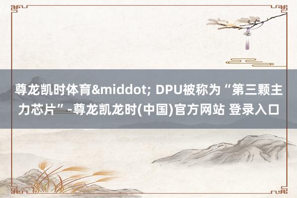 尊龙凯时体育&middot; DPU被称为“第三颗主力芯片”-尊龙凯龙时(中国)官方网站 登录入口