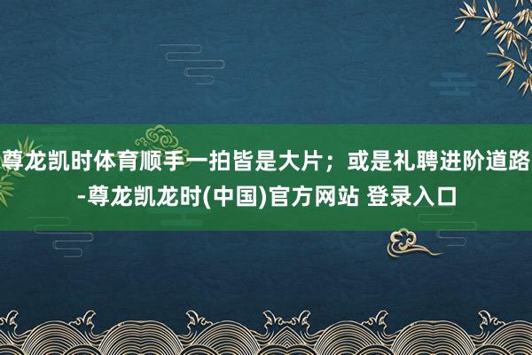 尊龙凯时体育顺手一拍皆是大片；或是礼聘进阶道路-尊龙凯龙时(中国)官方网站 登录入口