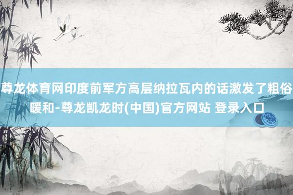 尊龙体育网印度前军方高层纳拉瓦内的话激发了粗俗暖和-尊龙凯龙时(中国)官方网站 登录入口