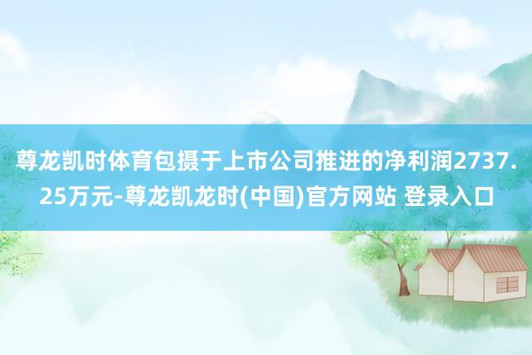 尊龙凯时体育包摄于上市公司推进的净利润2737.25万元-尊龙凯龙时(中国)官方网站 登录入口
