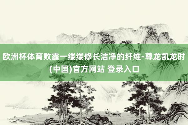 欧洲杯体育败露一缕缕修长洁净的纤维-尊龙凯龙时(中国)官方网站 登录入口